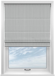 Lace Stripes, Jet - Motorised Roman Blind